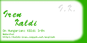 iren kaldi business card
